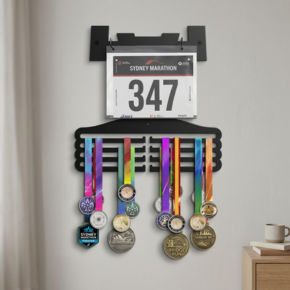 Medal and race bib display rack wall mounted sydney