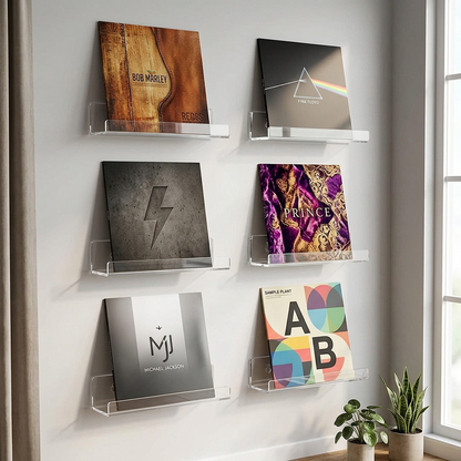 Acrylic Vinyl Record Display Shelf 2pcs